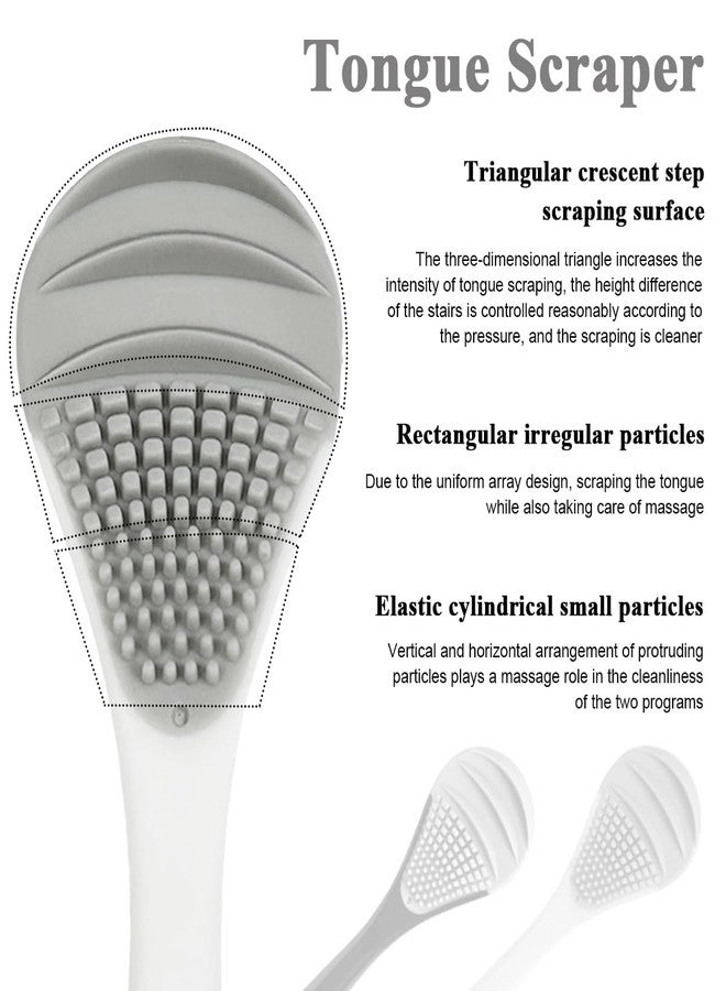 HANNEA® Tongue Cleaner Adults, 2Pcs Silicone Tongue Scraper Soft Tounge Cleaner Helps Fight Bad Breath Tough Cleaner Fan Shape Tung Cleaner Tongue Brush for baby, Kids, Women, Men - Image 4